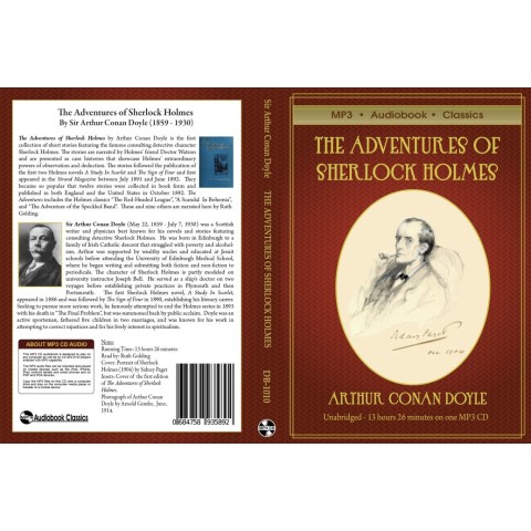 The Adventures Of Sherlock Holmes By Sir Arthur Conan Doyle Mp3 Cd Audiobook In Dvd Case
