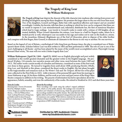 The Tragedy of King Lear by William Shakespeare MP3 CD Audiobook